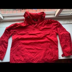 Red Orvis Raincoat Quartzip with Front Pocket